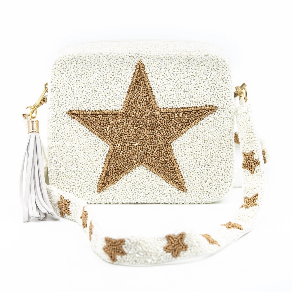 Ivory TIANA NY beaded star purse